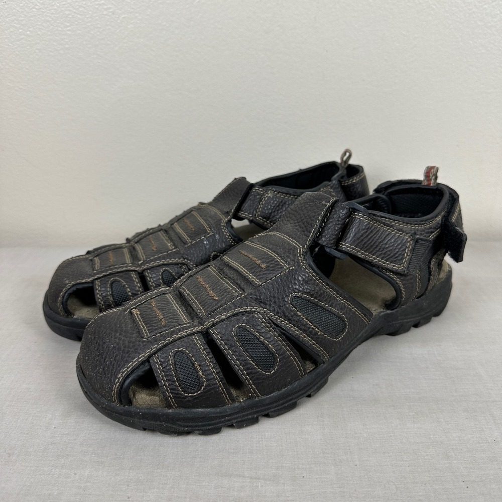 Wrangler Men's 9 Bennington Fisherman Sandals Dark Brown Closed Toe Rugged
